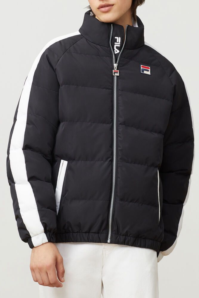 Fila Ledger Puffa Black Jacket Mens - NZ 39716-BPKF